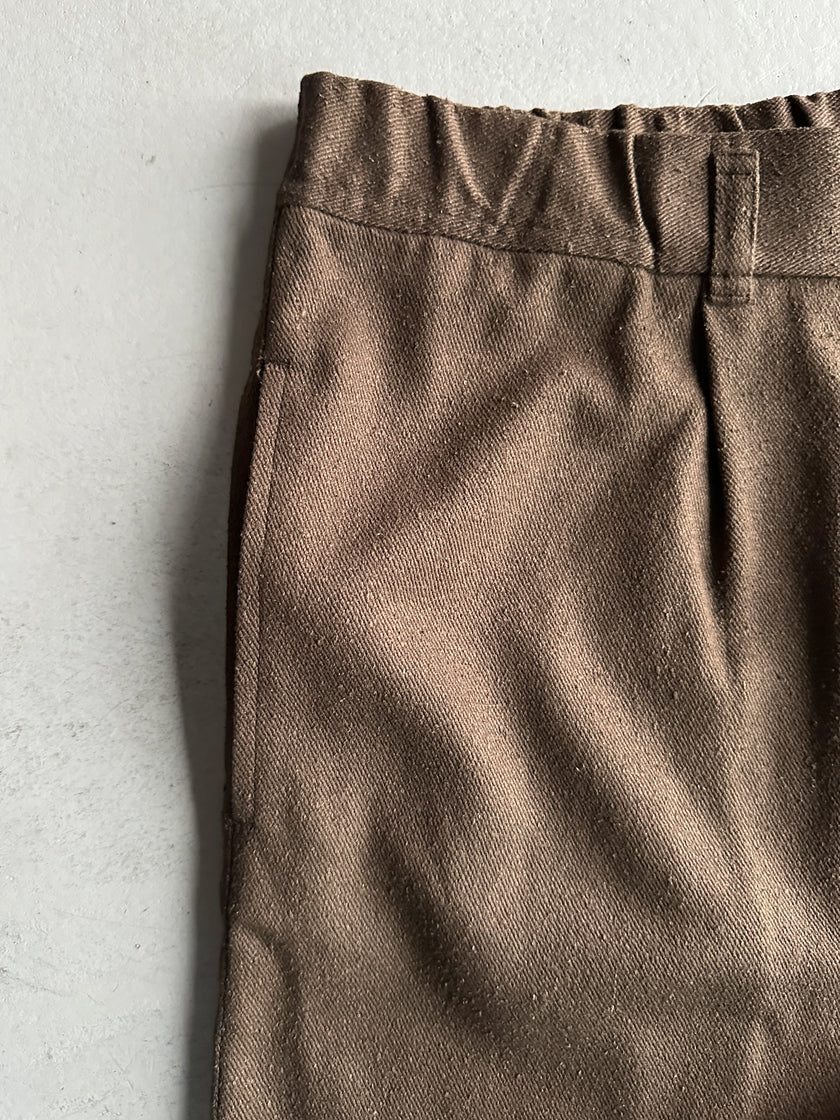 PLANTATION ISSEY MIYAKE - 1990s BRUSHED SILK WIDE LEG TROUSERS