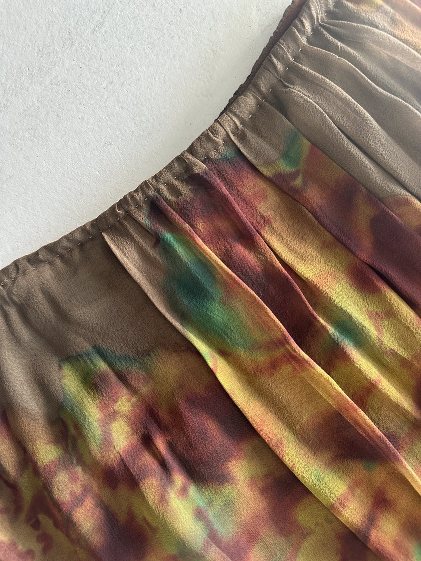 DRIES VAN NOTEN - 2000s PLEATED SILK SKIRT