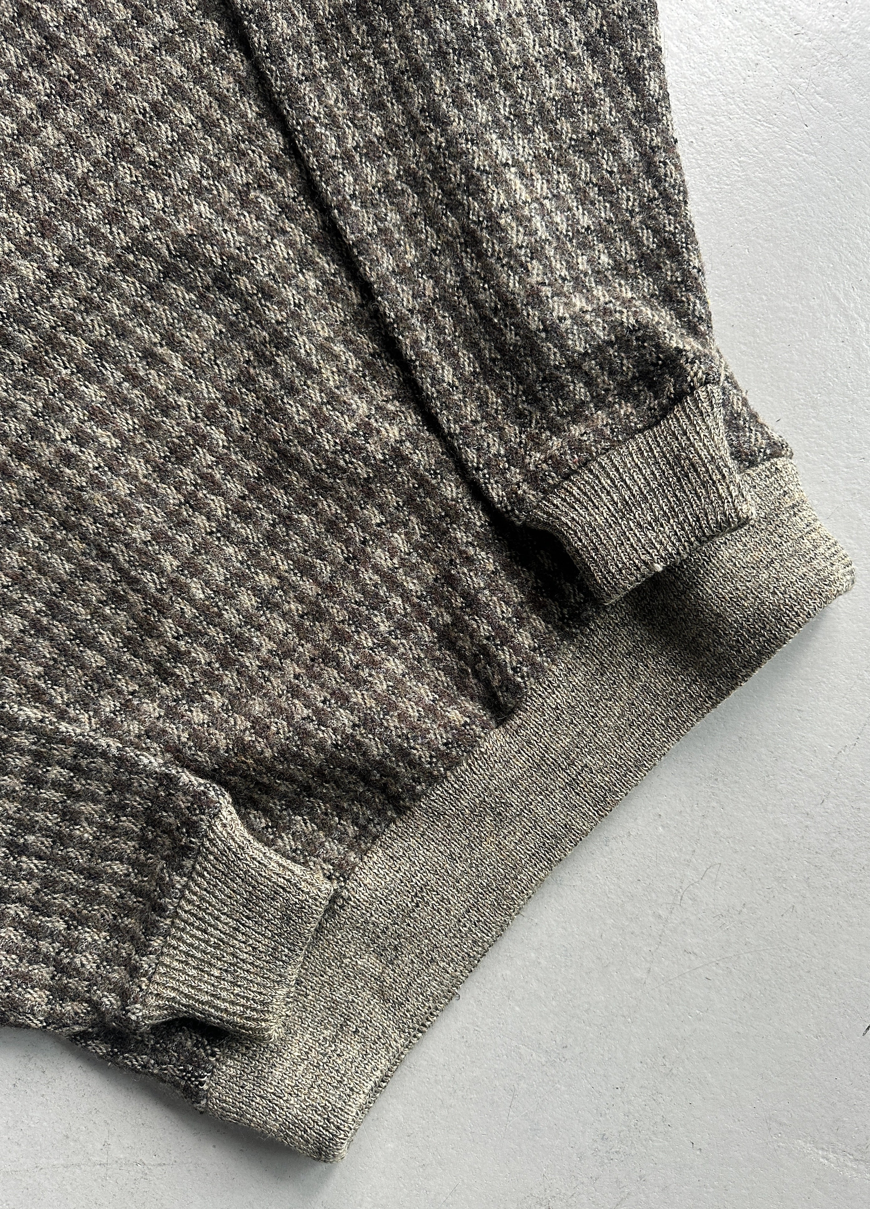 ISSEY MIYAKE - 1980s V NECK CHUNKY KNIT BOXY FIT JUMPER