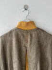 ITALIAN LABEL - 1980s LAYERED SUEDE JACKET WITH BELTED WAIST