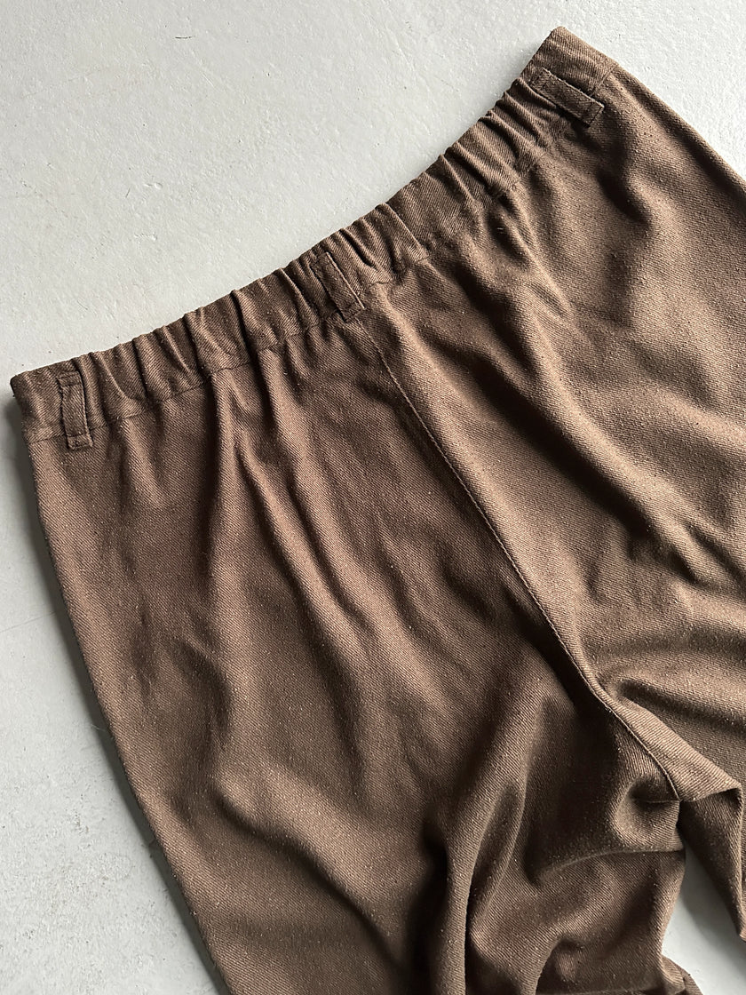 PLANTATION ISSEY MIYAKE - 1990s BRUSHED SILK WIDE LEG TROUSERS