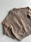 1980s CHUNKY KNIT PANELED JACKET WITH OVERSIZED LEATHER POCKETS