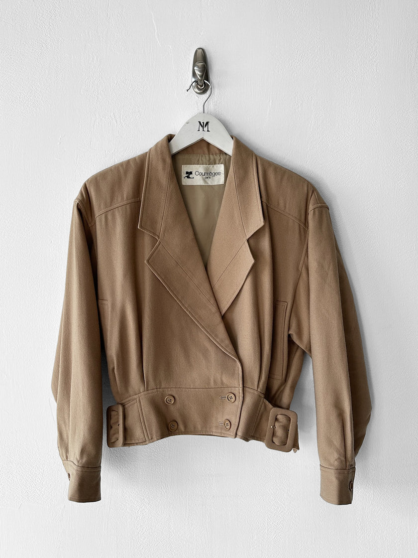 COURRÈGES - 1980s CROP FIT BLOUSON JACKET