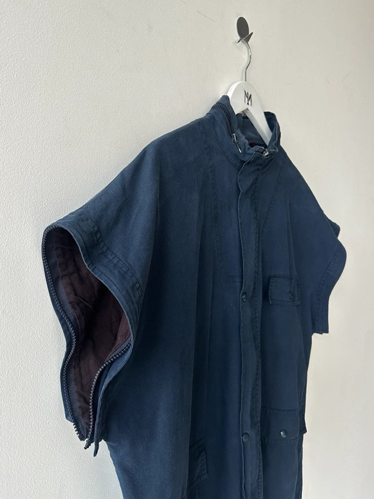 VALENTINO - 1980s 2 IN 1 COTON JACKET VEST WITH BACK PANEL DETAIL