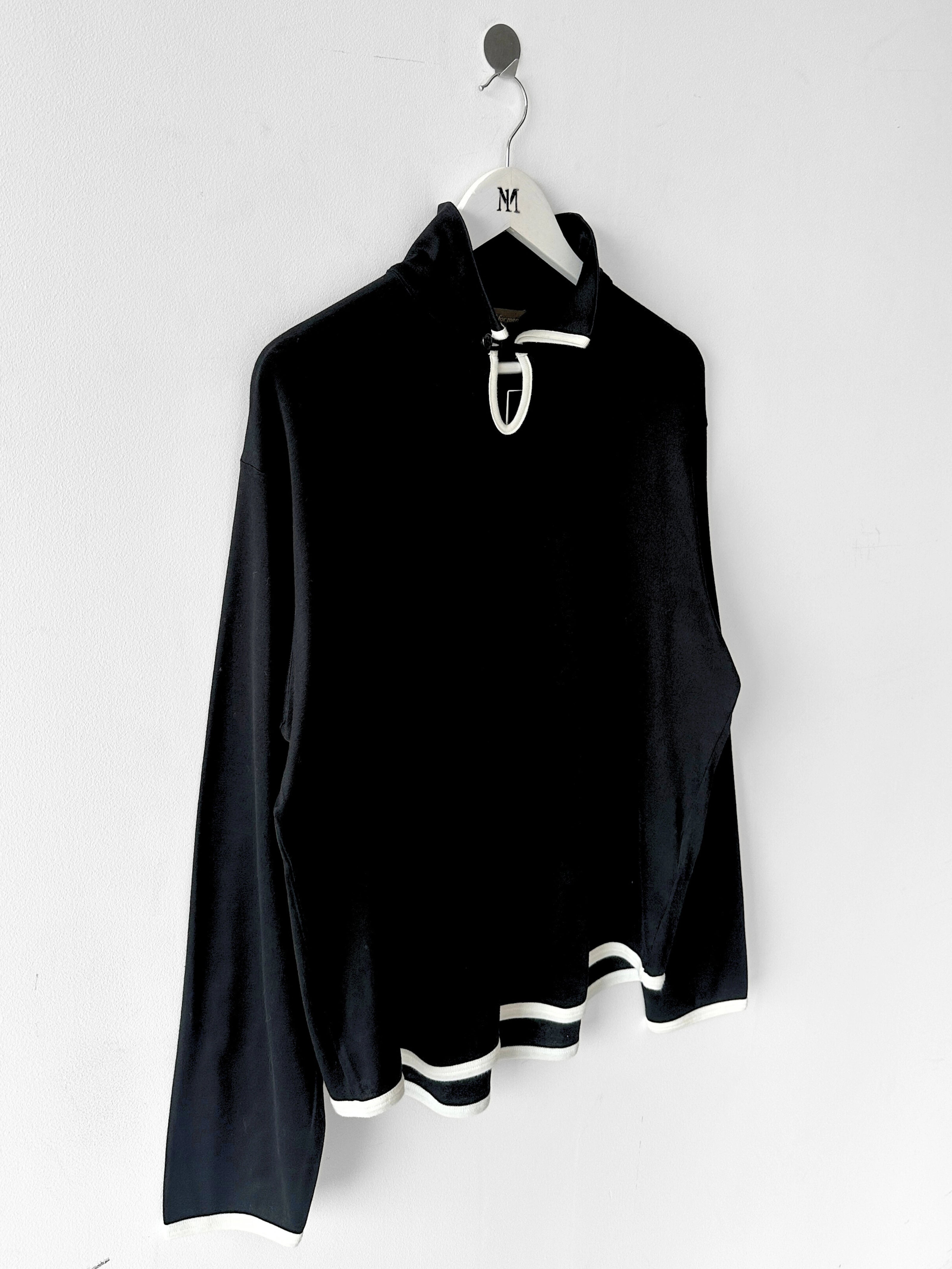 YOHJI YAMAMOTO Y'S - early 1990s LONG SLEEVE TOP WITH BUTTON DETAIL AT COLLAR