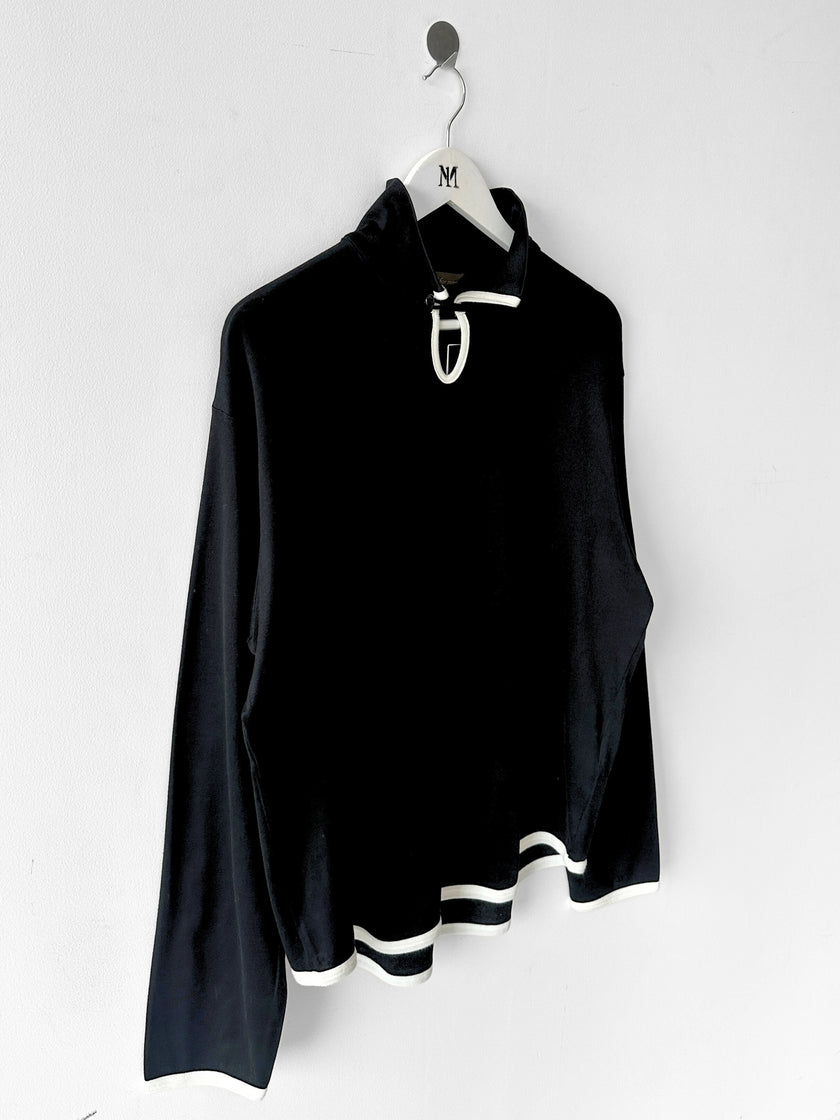 YOHJI YAMAMOTO Y'S - early 1990s LONG SLEEVE TOP WITH BUTTON DETAIL AT COLLAR