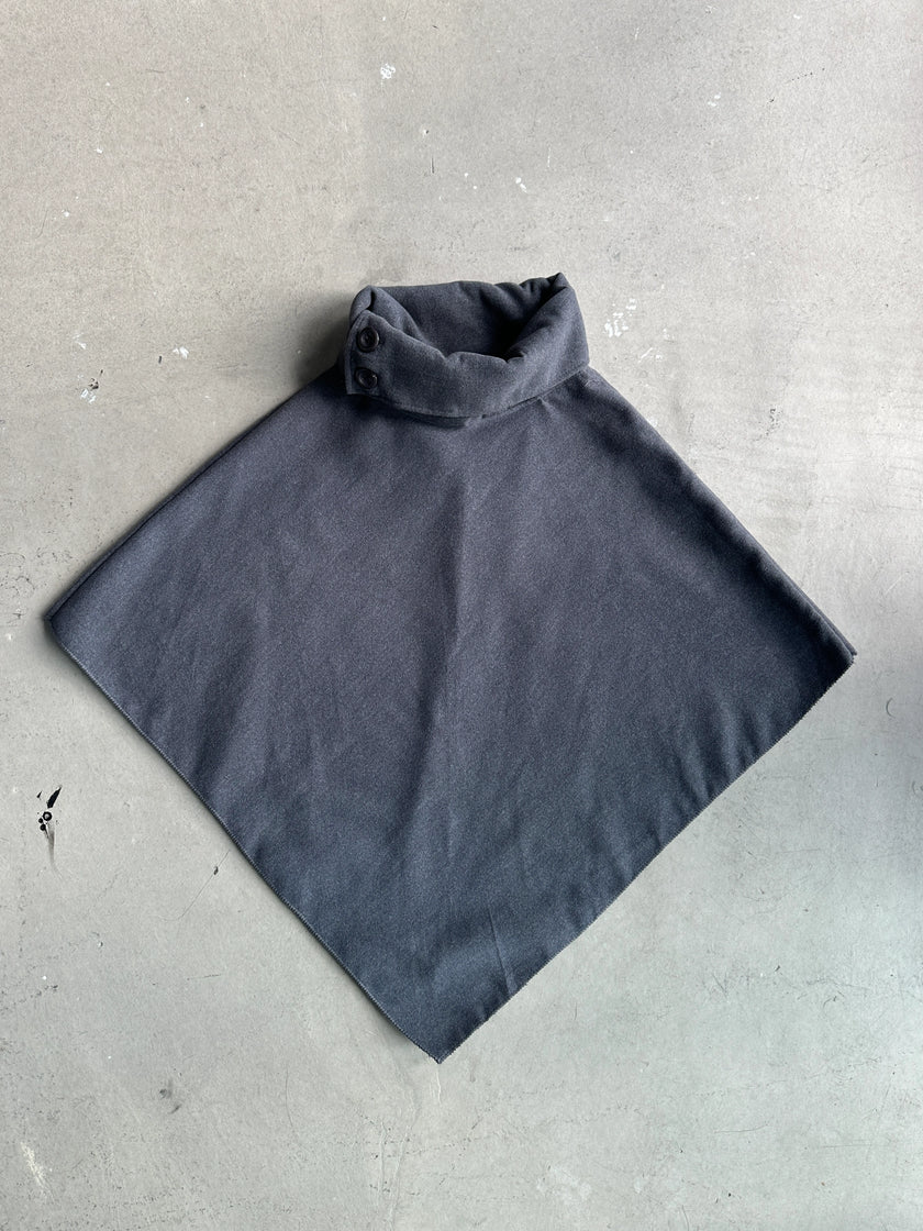 1990s WOOL FUNNEL NECK PONCHO CAPE