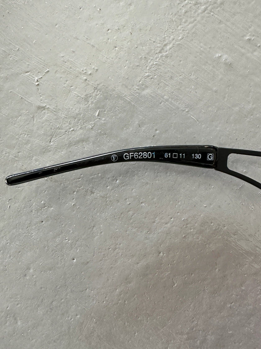 GIANFRANCO FERRÉ - 1990s WRAPAROUND SUNGLASSES WITH CUT OUT ARMS