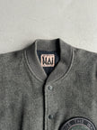 ISSEY MIYAKE HAI - 1980s BOMBER JACKET WITH CONTRASTING LEATHER SLEEVE