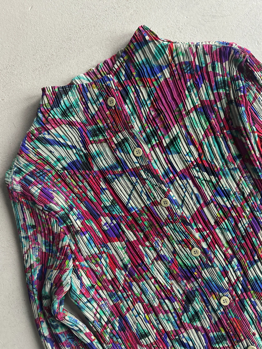ISSEY MIYAKE FÈTE - S/S 2008 ABSTRACT PRINT BUTTONED BLOUSE