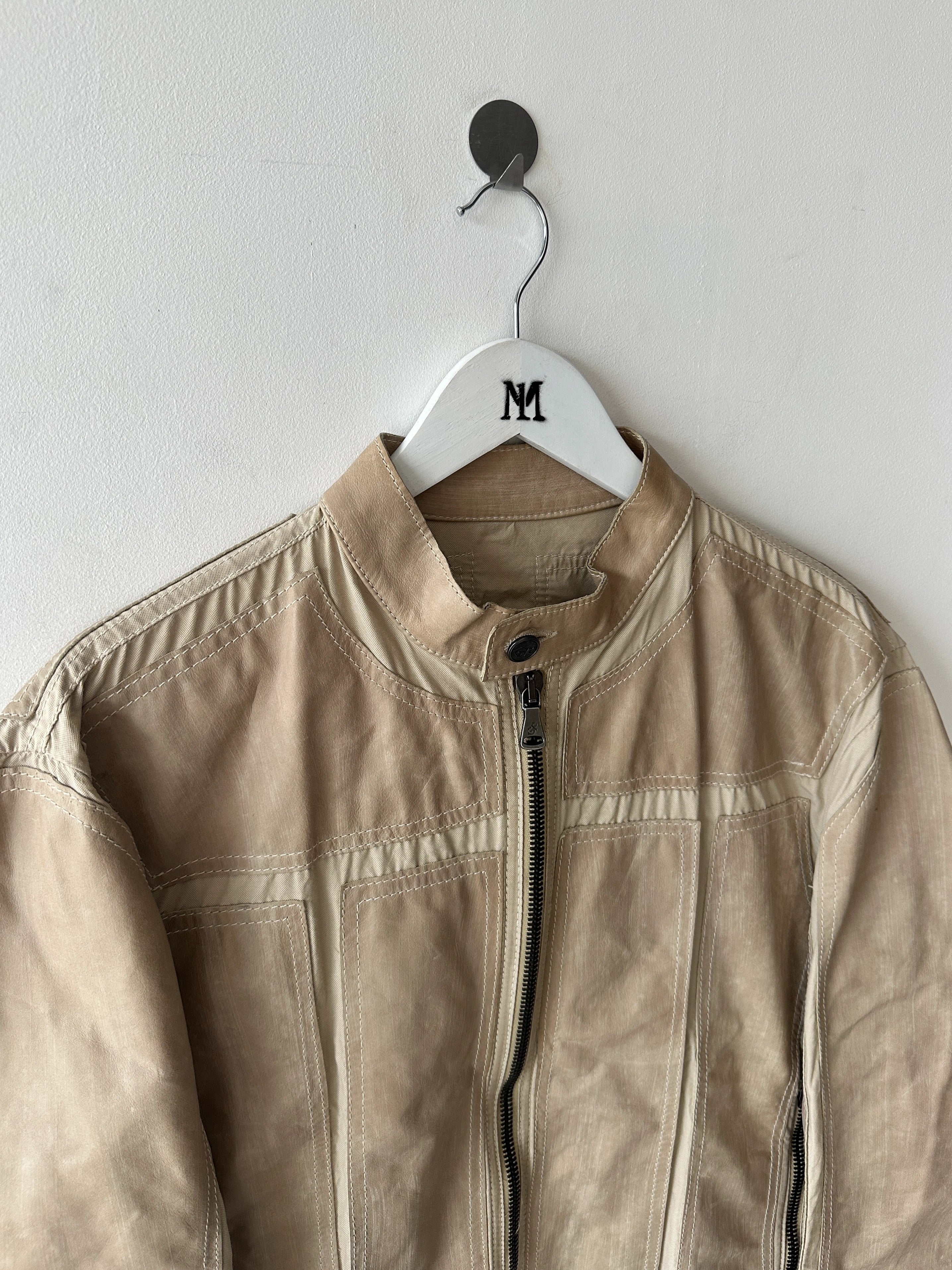GIANFRANCO FERRÉ - early 2000s PANELED LEATHER BIKER JACKET