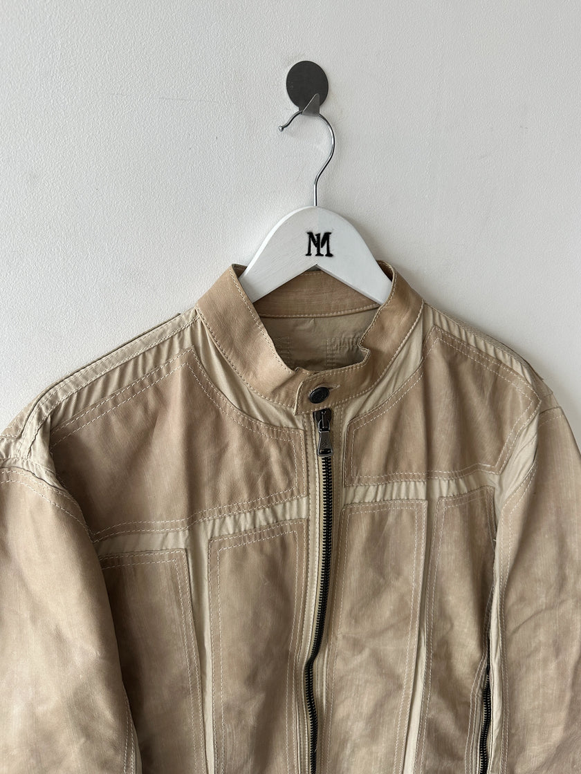 GIANFRANCO FERRÉ - early 2000s PANELED LEATHER BIKER JACKET