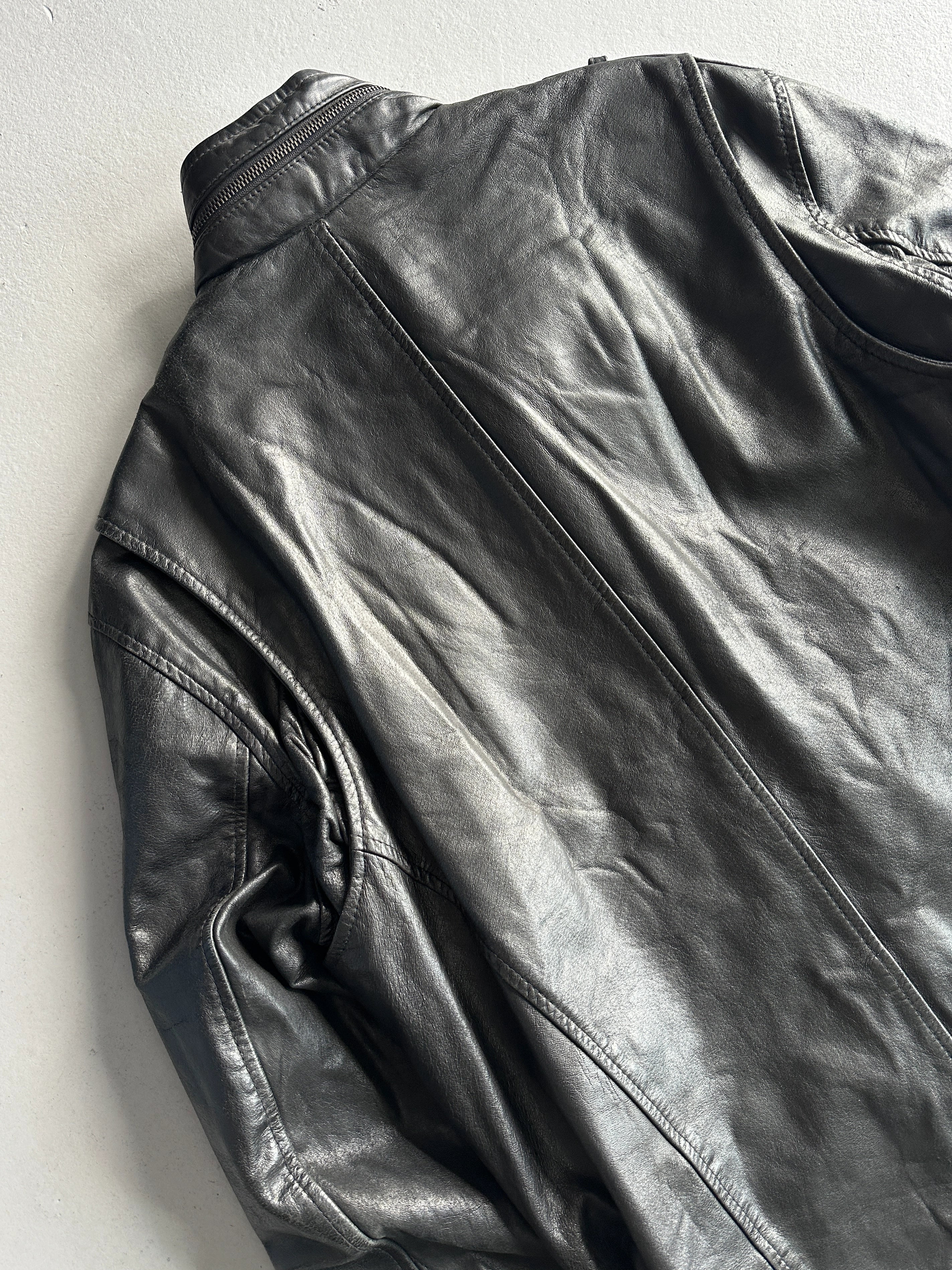 SCHOTT - 1990s MIDI LENGTH LEATHER CARGO JACKET