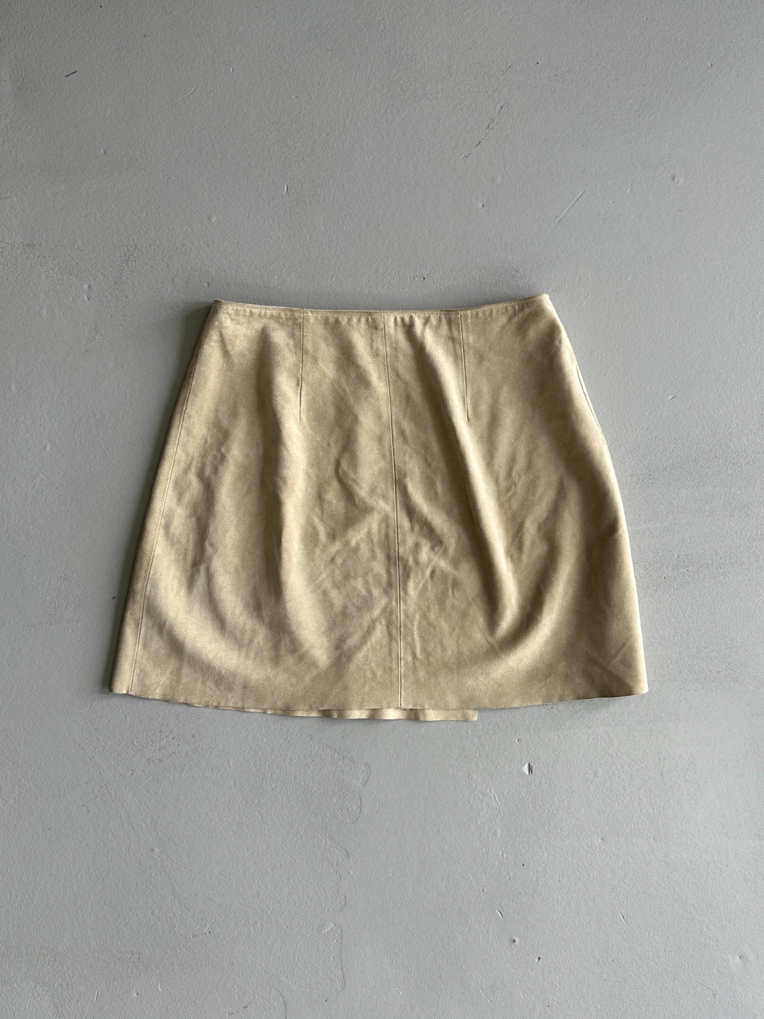 PATRIZIA PEPE - 1990s SUEDE WRAP MINI SKIRT