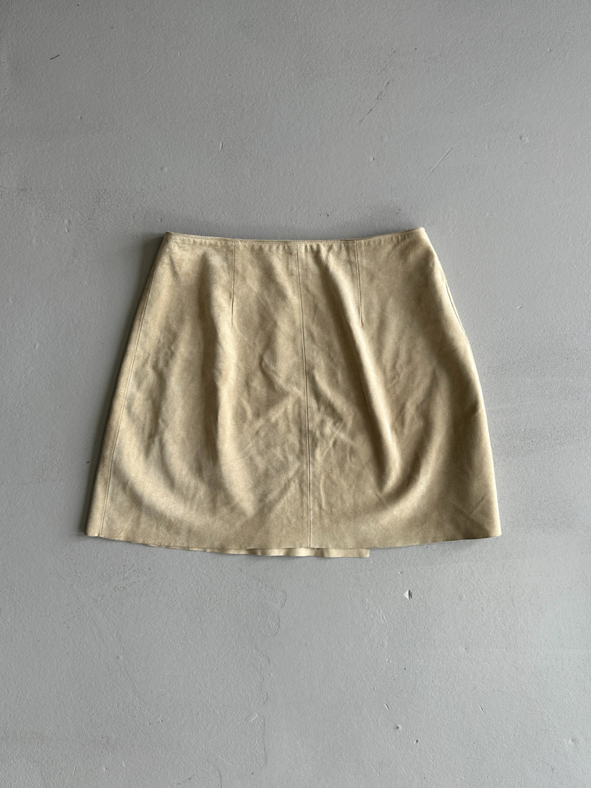 PATRIZIA PEPE - 1990s SUEDE WRAP MINI SKIRT