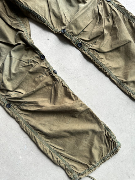 LIDAH - 2000s ATTACHED LEATHER PARACHUTE CARGO PANTS