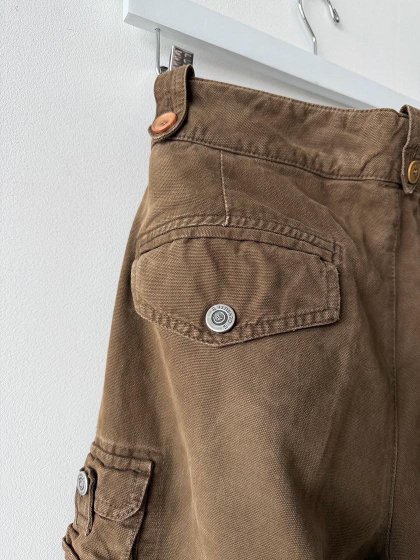 CERRUTI 1881 - 1980s DISTRESSED CARGO TROUSERS