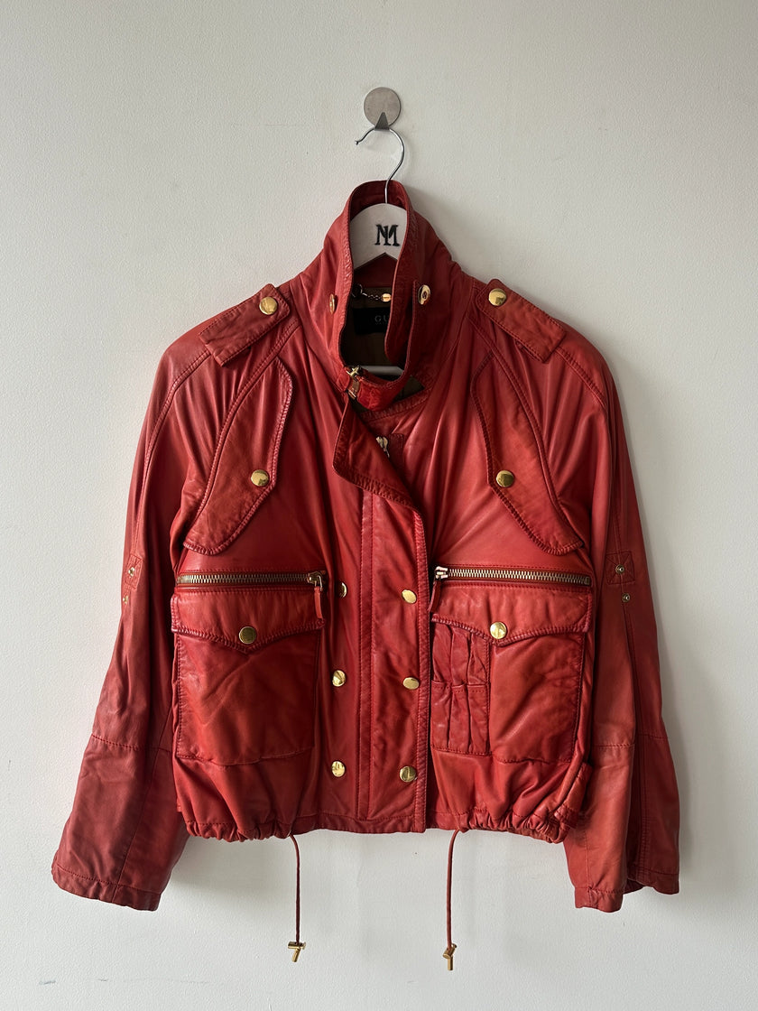 GUCCI - S/S 2009 ROLLED UP SLEEVE SOFT LEATHER BIKER JACKET