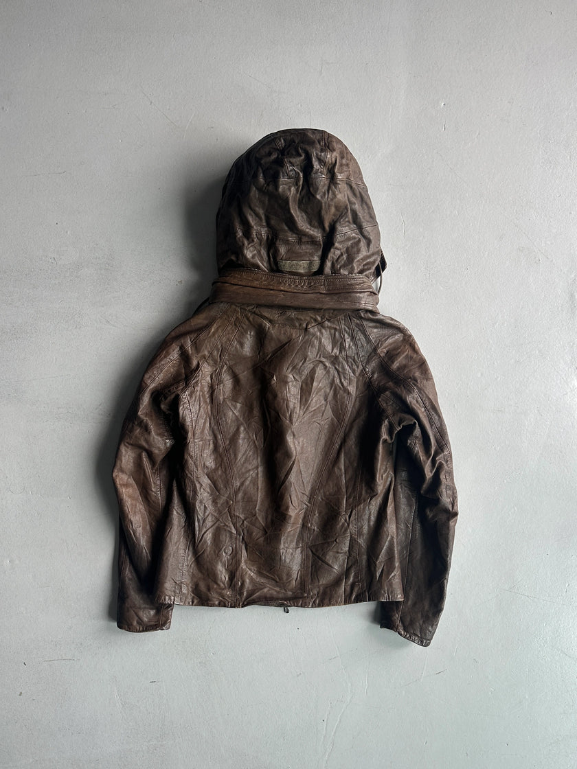 G.O.A. - 2000s HOODED LEATHER JACKET