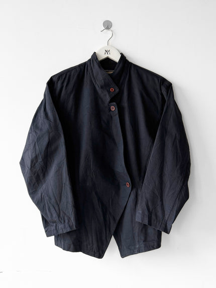 ISSEY MIYAKE - 1980s ASYMMETRICAL FRONT CLOSURE JACKET