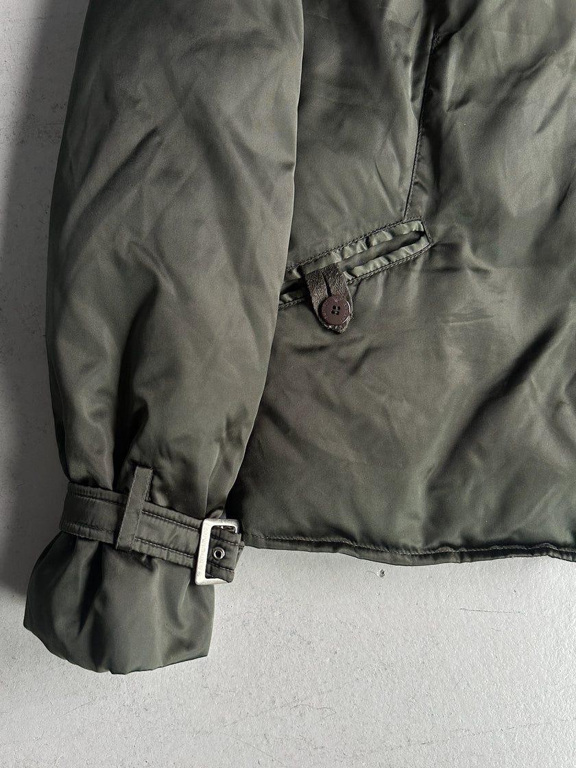 EMPORIO ARMANI - early 2000s ASYMMETRICAL FRONT CLOSURE FUNNEL NECK JACKET