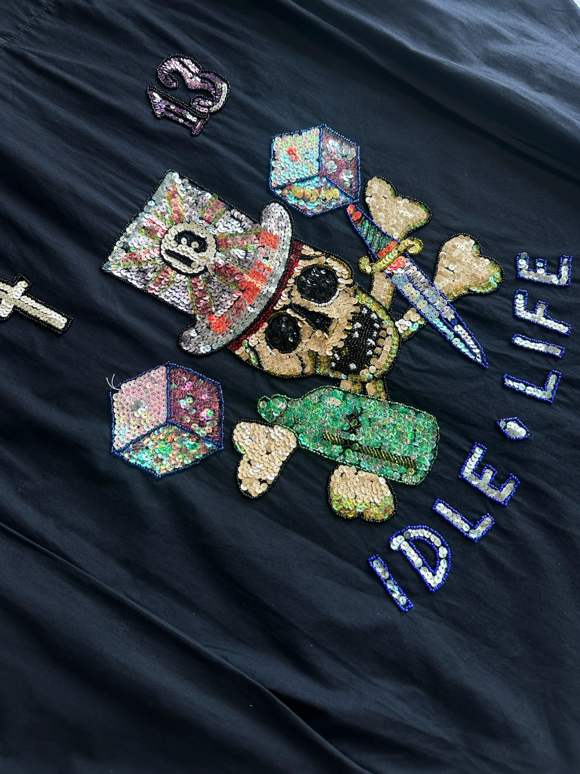 FAKE LONDON - 2003 LUCKY NUMBER SEQUIN LONG SLEEVE SHIRT