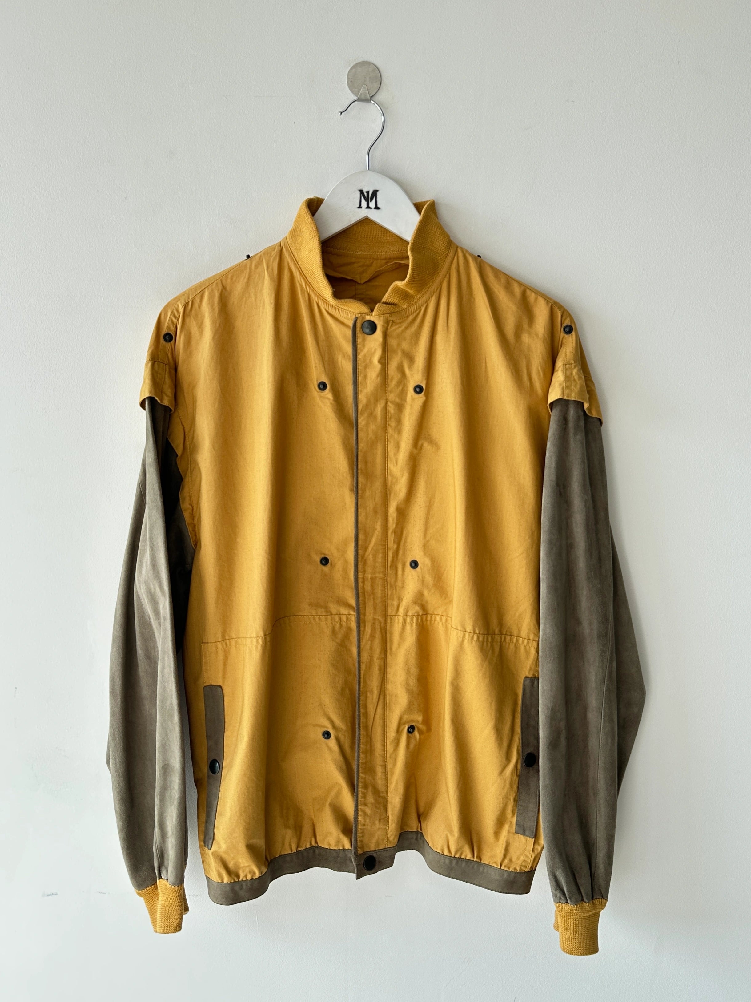 ITALIAN LABEL - 1980s LAYERED SUEDE JACKET WITH BELTED WAIST