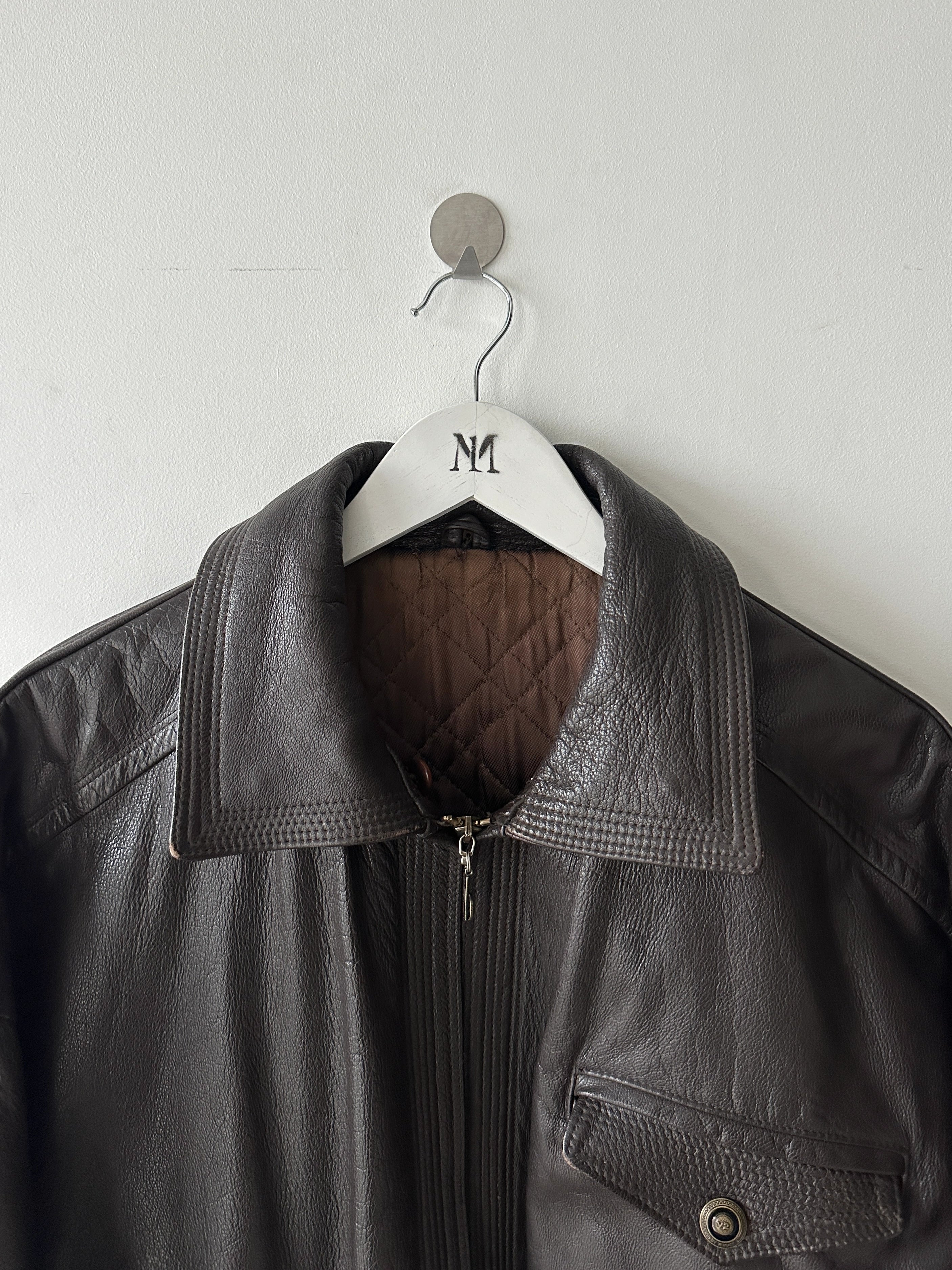 VERSACE - 1990S LEATHER BOMBER JACKET