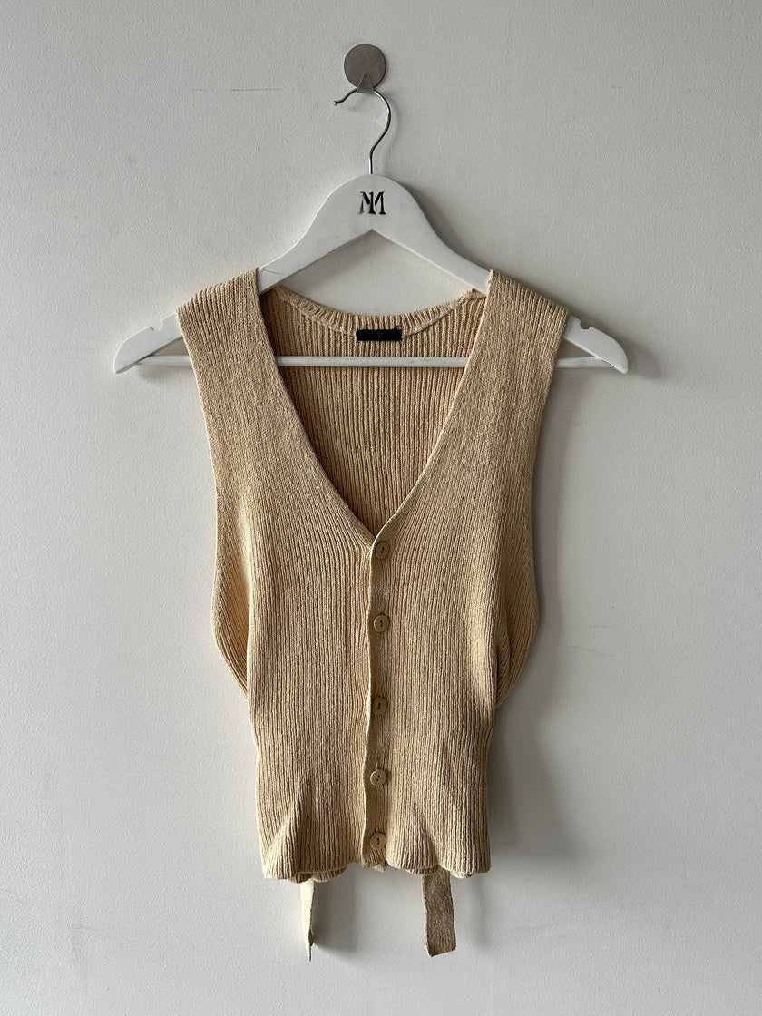 YOHJI YAMAMOTO Y'S -  early 1990s BUTTONED FRONT KNIT VEST TOP