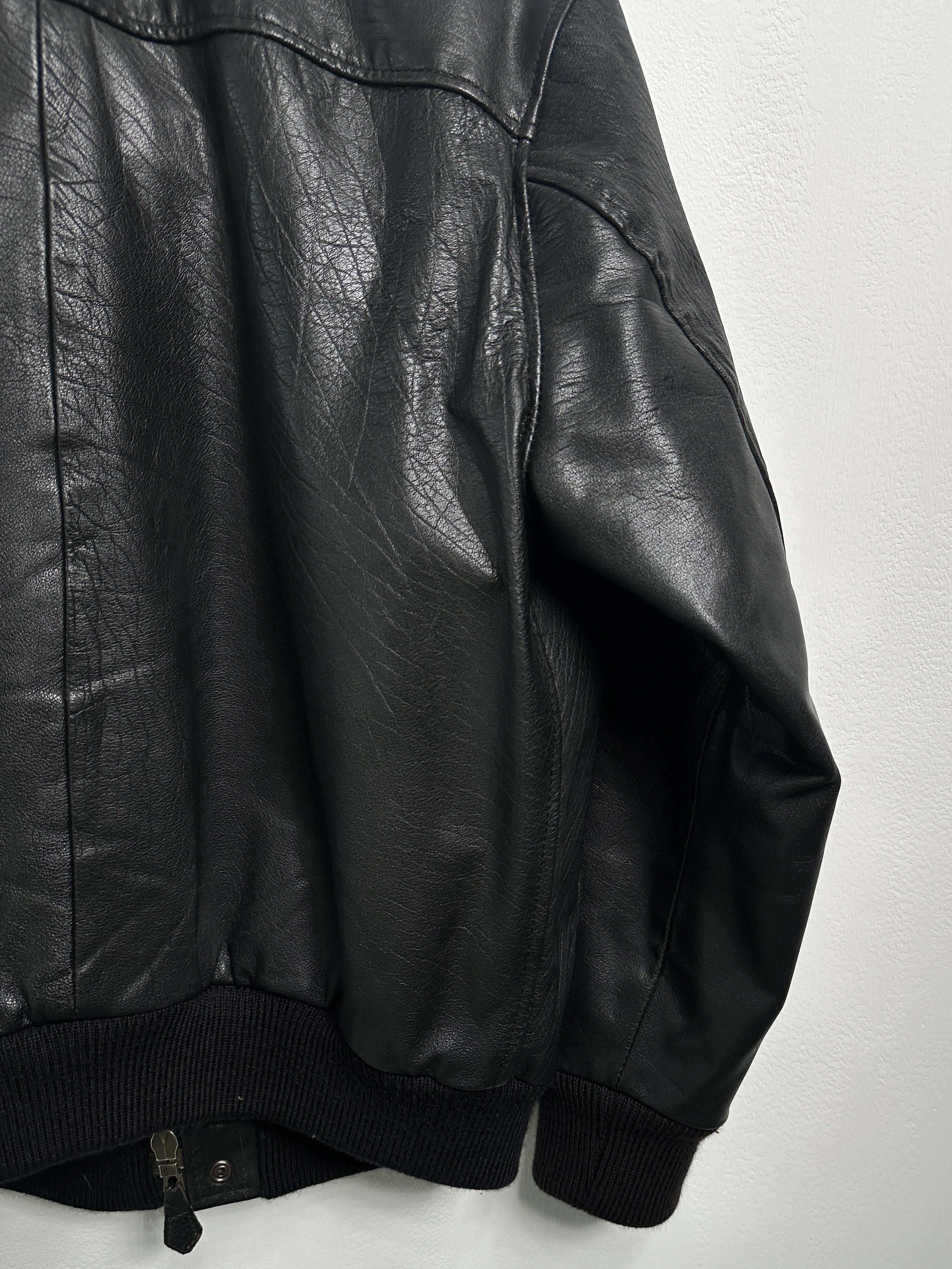 EMPORIO ARMANI - 1980s LEATHER BOMBER JACKET