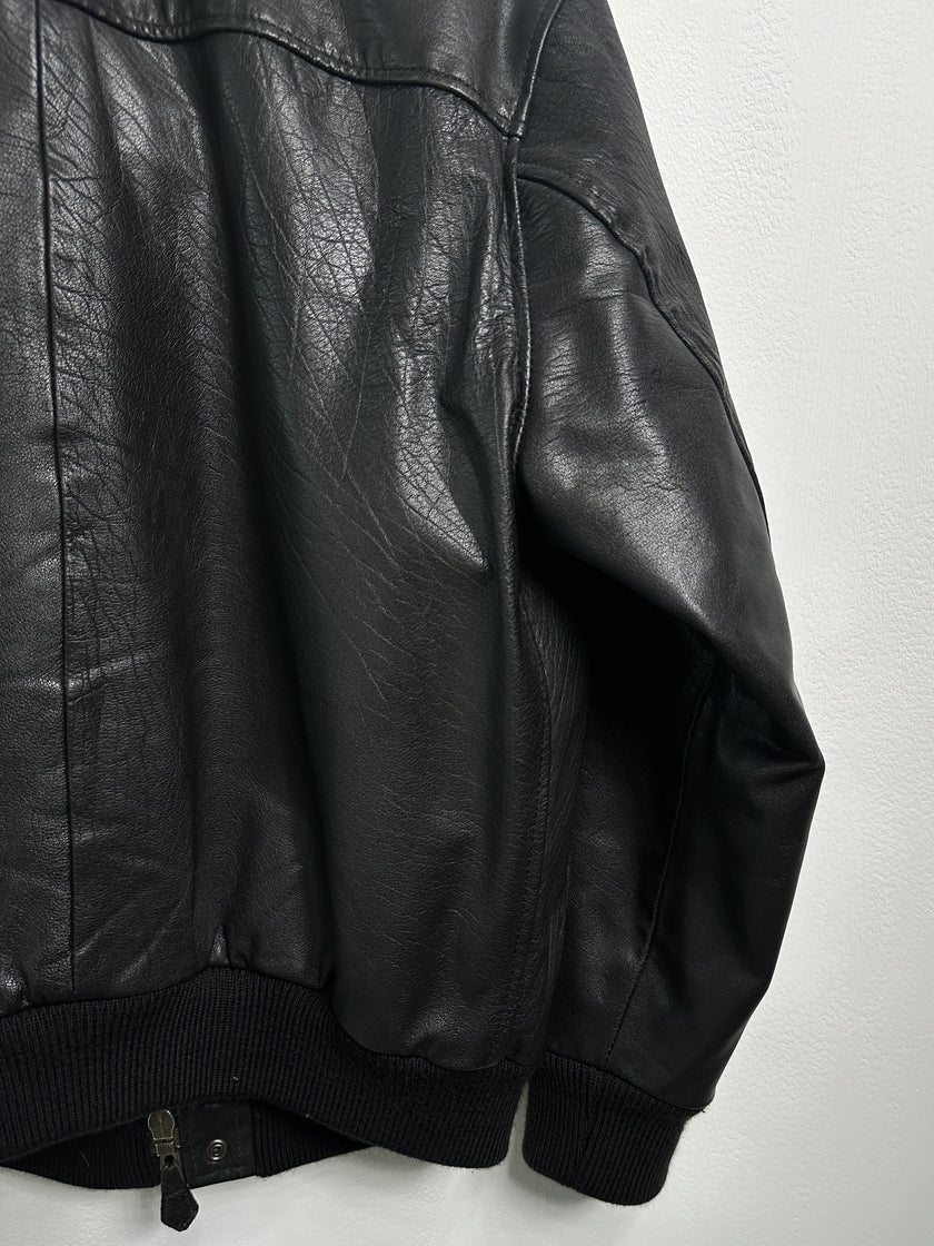 EMPORIO ARMANI - 1980s LEATHER BOMBER JACKET