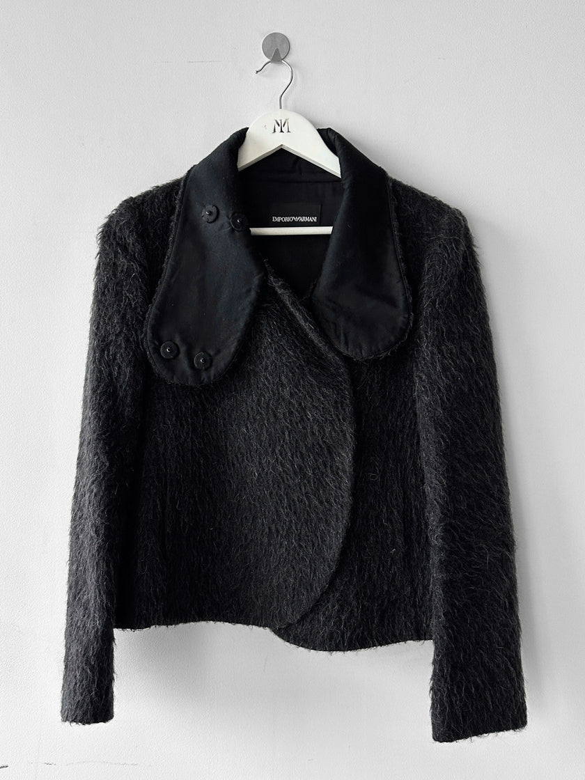 EMPORIO ARMANI - F/W 2010 FUZZY WOOL FUNNEL NECK JACKET