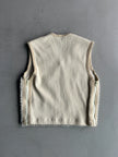 DEXTER WONG - 1990s FAUX FUR FRONT ZIPPED SIDE KNIT VEST