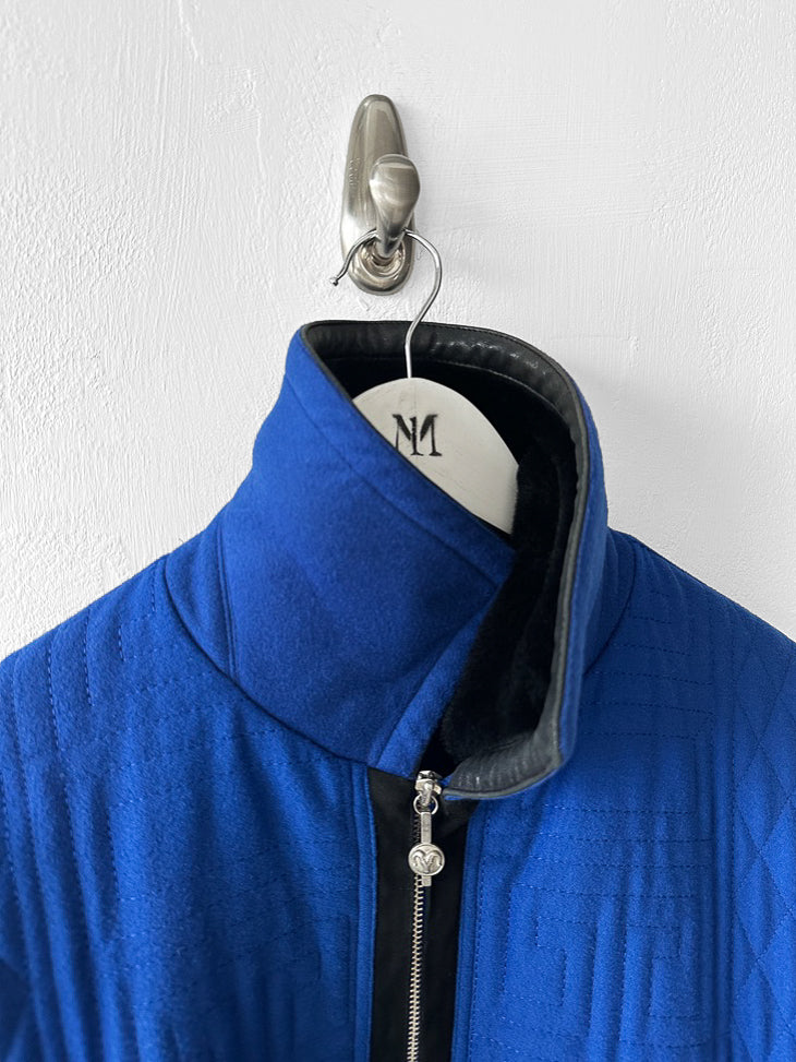 ISTANTE by GIANNI VERSACE - early 1990s CROP FIT BOMBER JACKET WITH CONTRASTING PLUSH COLLAR