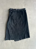 1990s ASYMMETRICAL FRONT BELTED SUEDE SKIRT