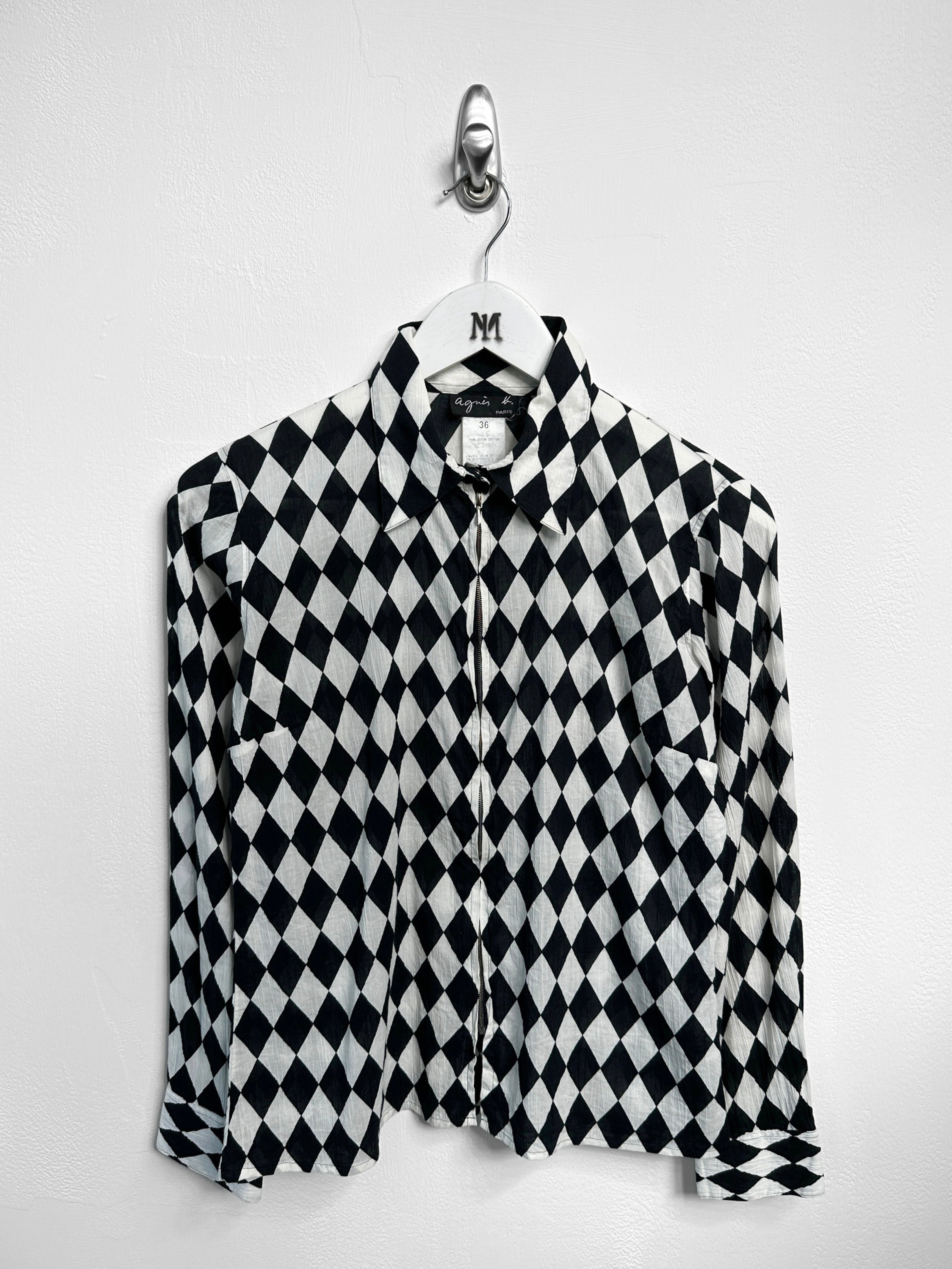 AGNÈS B. - 2000s CRINKLED ZIPPED SHIRT