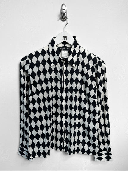 AGNÈS B. - 2000s CRINKLED ZIPPED SHIRT