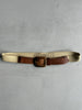 DOLCE & GABBANA - F/W 2003 CANVAS AND LEATHER BELT WITH BRASS BUCKLE