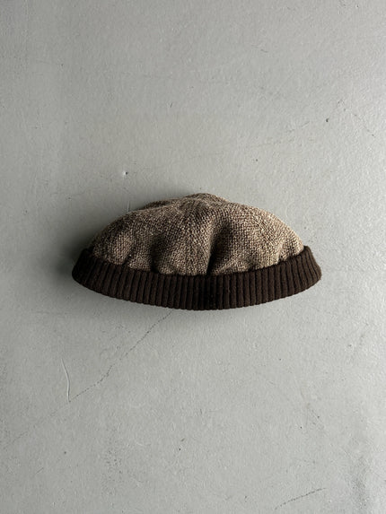 ARMANI JEANS - 1990s TWEED BEANIE HAT