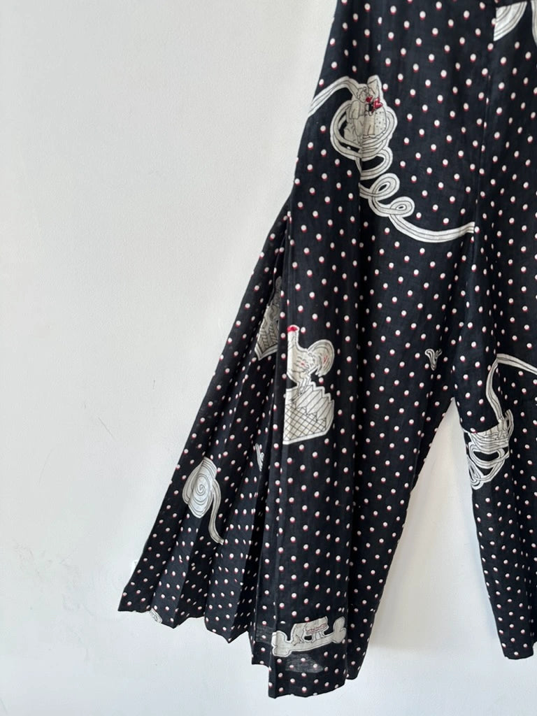 LOEWE - S/S 2018 POLKA DOT CULOTTES TROUSERS WITH SIDE PLEATS