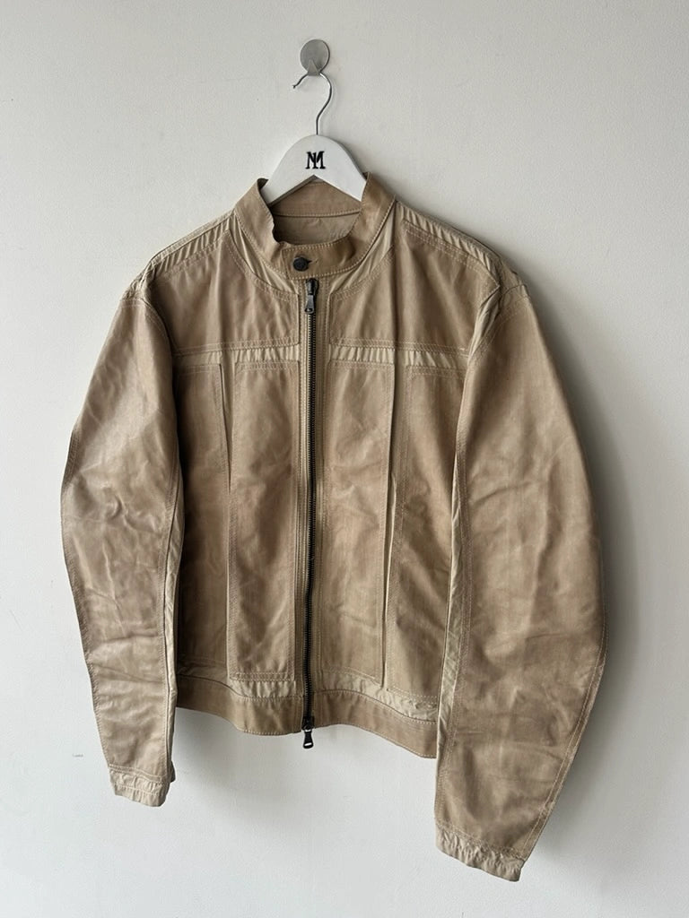 GIANFRANCO FERRÉ - early 2000s PANELED LEATHER BIKER JACKET