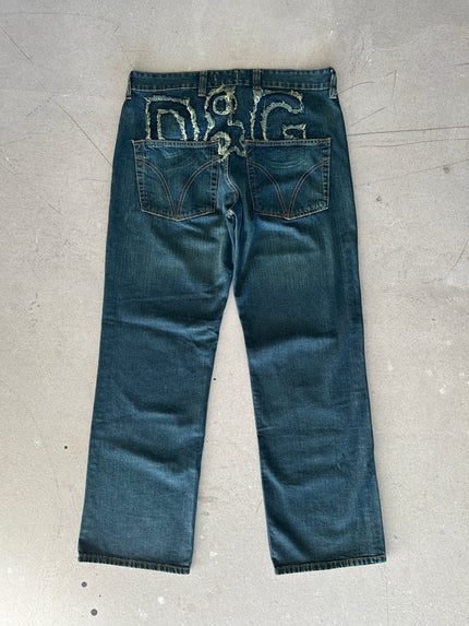 D&G - 2004 WASHED STRAIGHT BAGGY JEANS