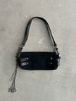 2000s SUEDE SHOULDER BAG WITH CHARMS