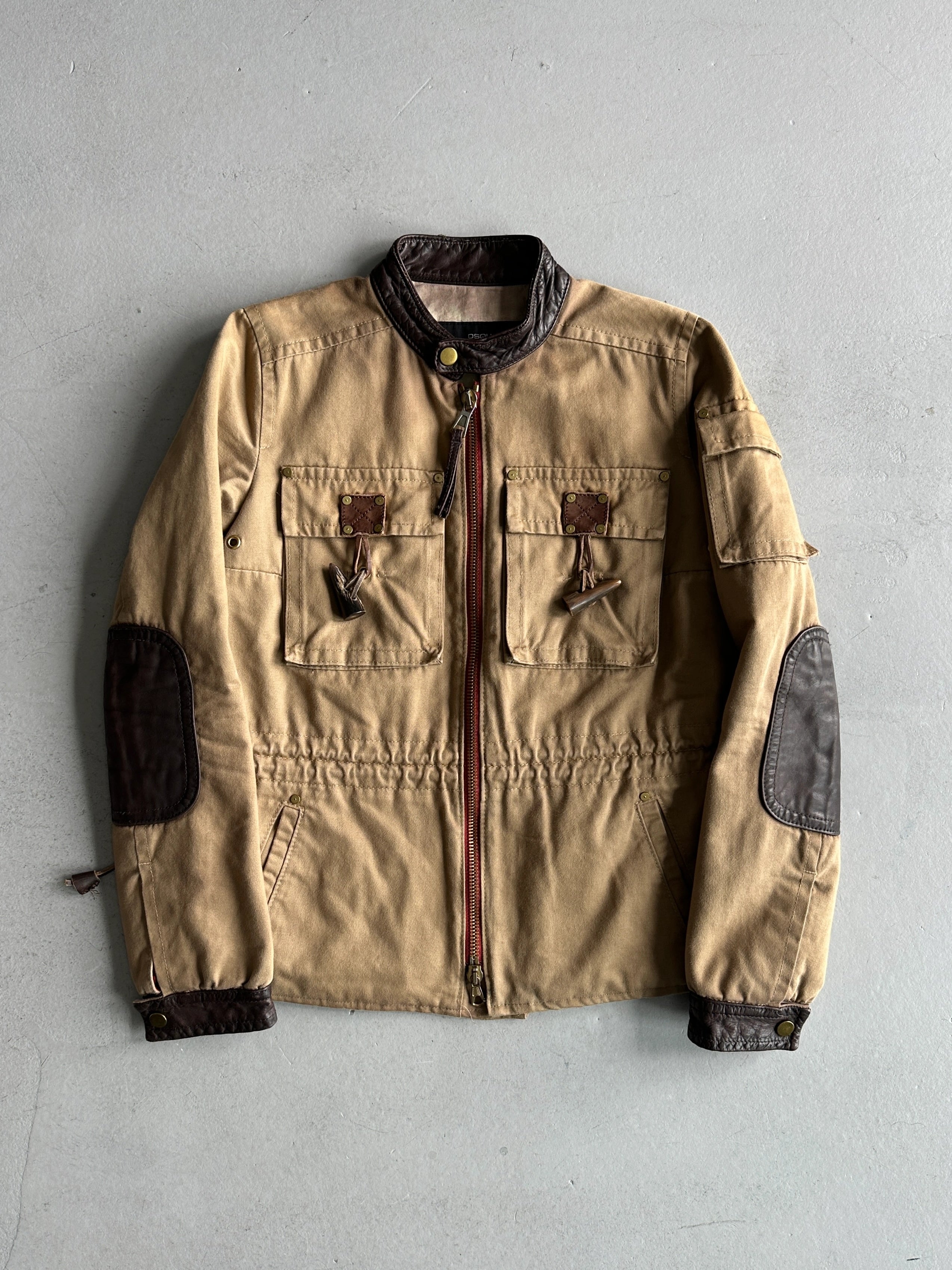 DSQUARED2 - F/W 2002 CARGO JACKET WITH LEATHER TRIMS