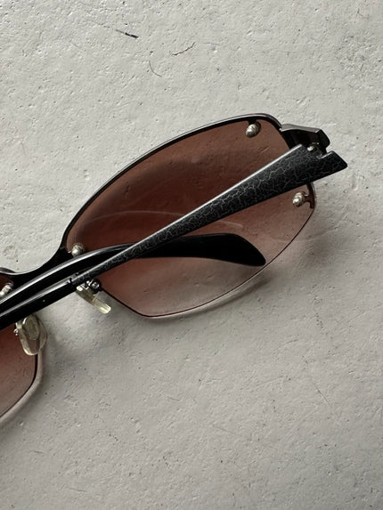 KATHARINE HAMNETT  - 1990s RIMLESS SUNGLASSES WITH EXPOSED BOLTS