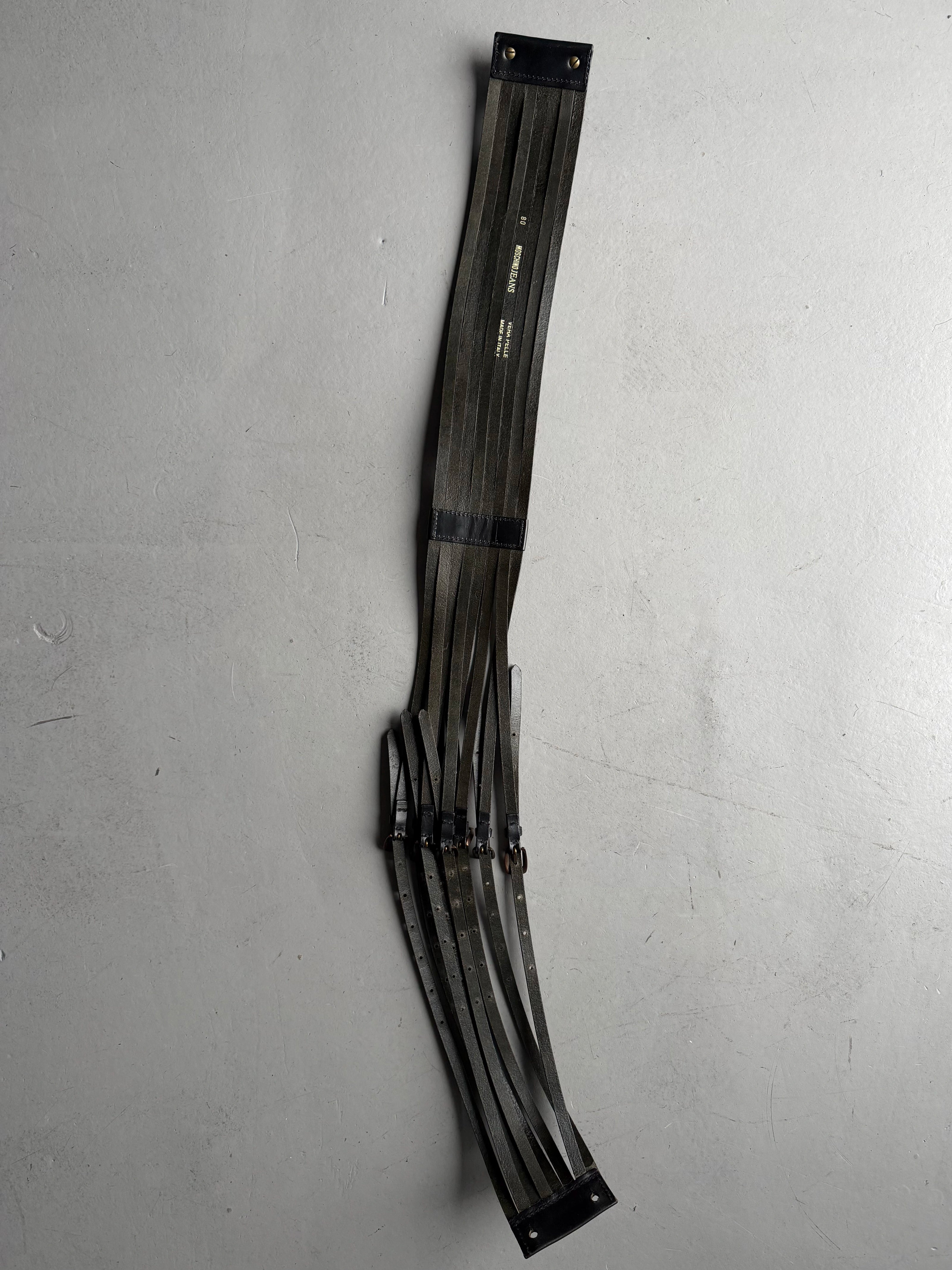 MOSCHINO - 1990s MULTI STRAP LEATHER BELT
