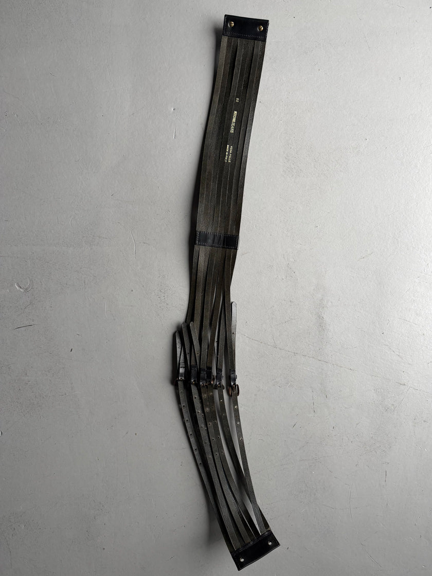 MOSCHINO - 1990s MULTI STRAP LEATHER BELT