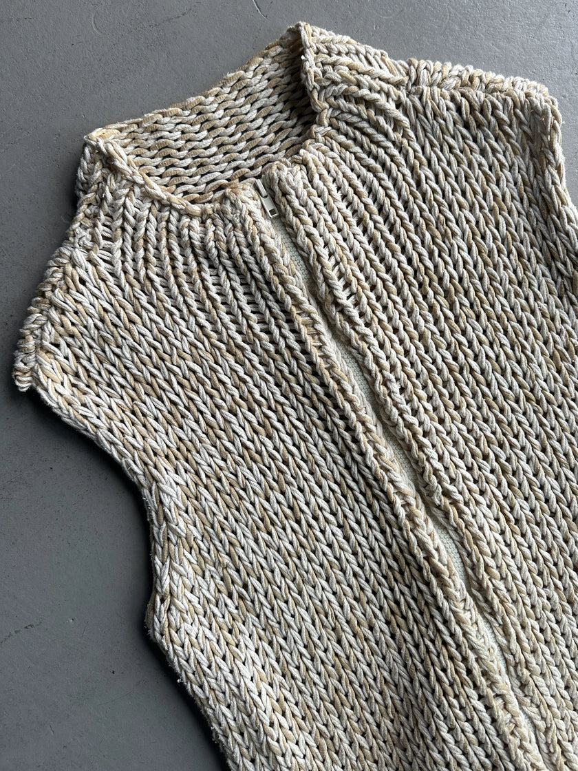 ITALIAN LABEL early 2000s KNITTED YARN ZIPPED VEST GILET