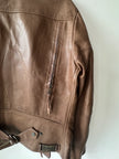 GIANFRANCO FERRÉ - early 2000s ASYMMETRICAL FRONT LEATHER BIKER JACKET