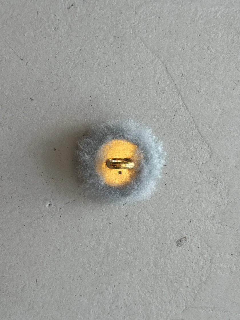 BALENCIAGA - S/S 2021 FAUX FUR  POM POM BUTTON RING